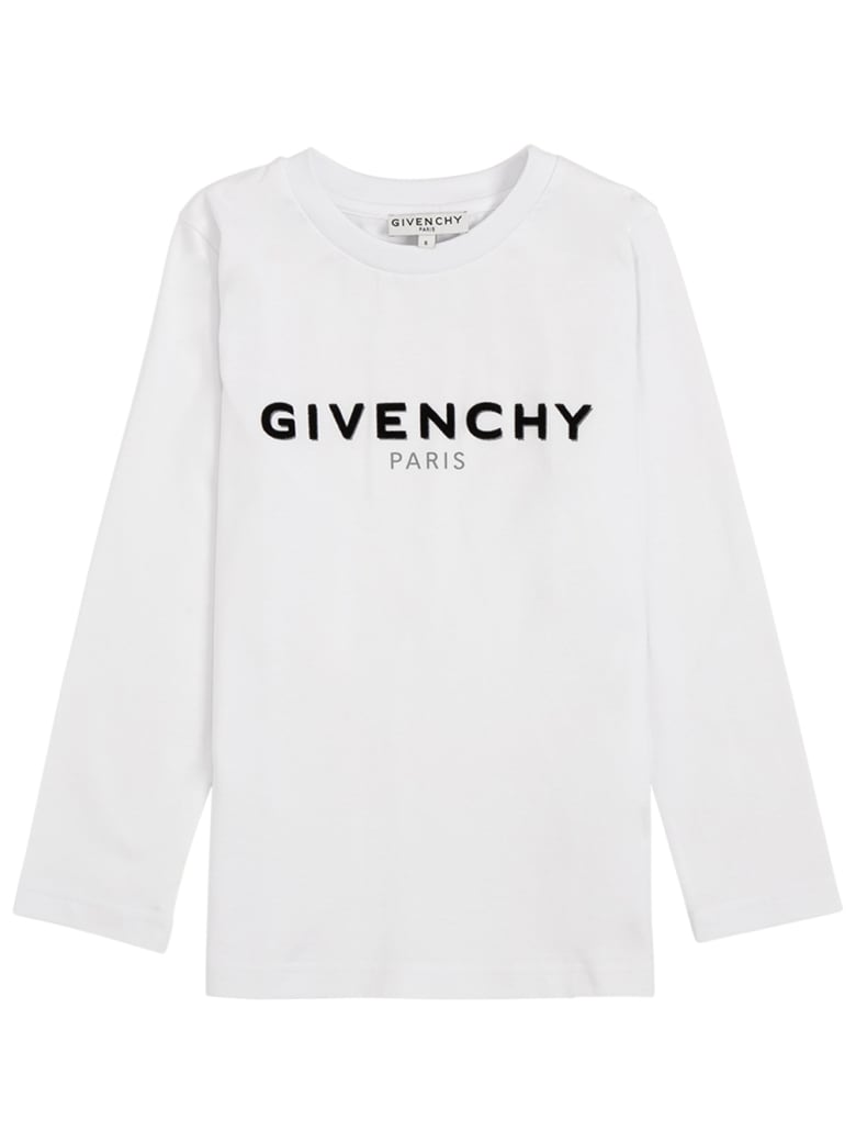 Givenchy Long Sleeved T-shirt With Logo Print - White