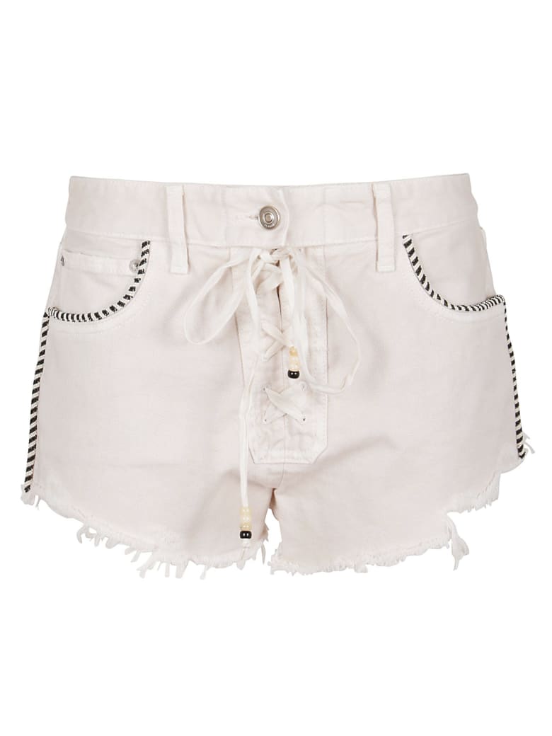 Alanui Saguaro Wash Denim Shorts - Sand Beige