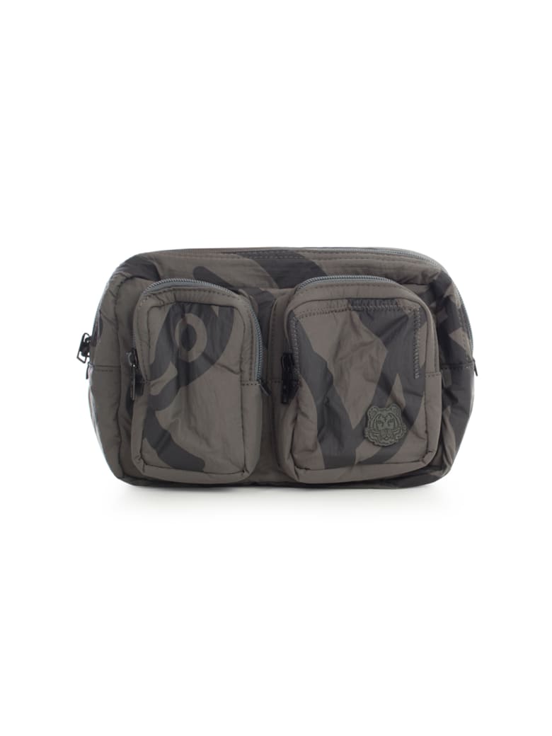 Kenzo K-tiger Line Thin Washed Nylon Belt Bag - Ardoise