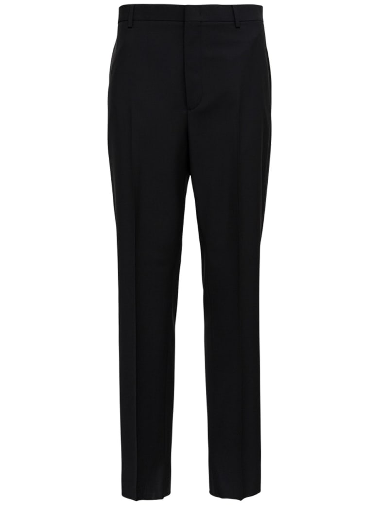Valentino Black Mohair Wool Blend Pants - Black