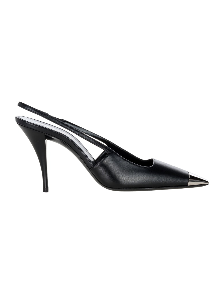 Saint Laurent Blade Slingback Pumps In Patent Leather - BLACK