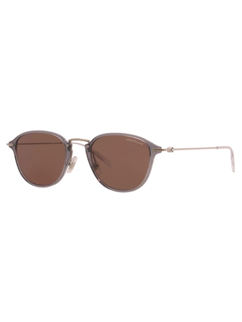 Montblanc MB0155S Sunglasses - Grey Silver Brown