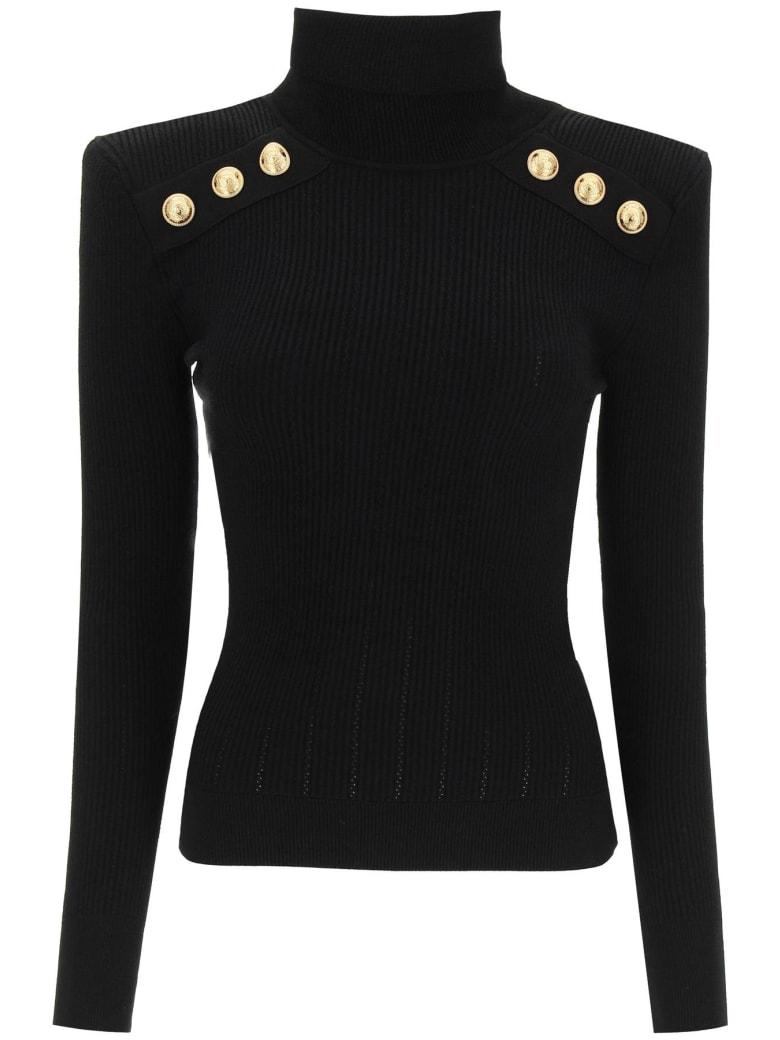 Balmain Sweater With Buttons - Nero