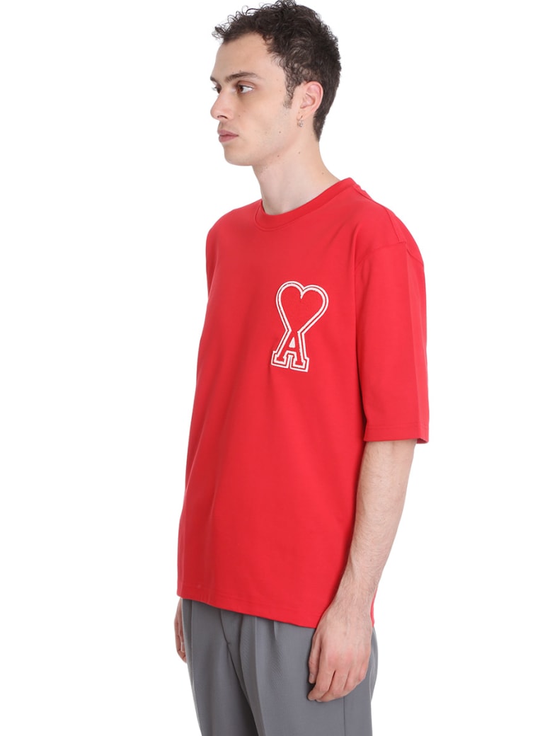 Ami Alexandre Mattiussi T-shirt In Red Cotton | italist