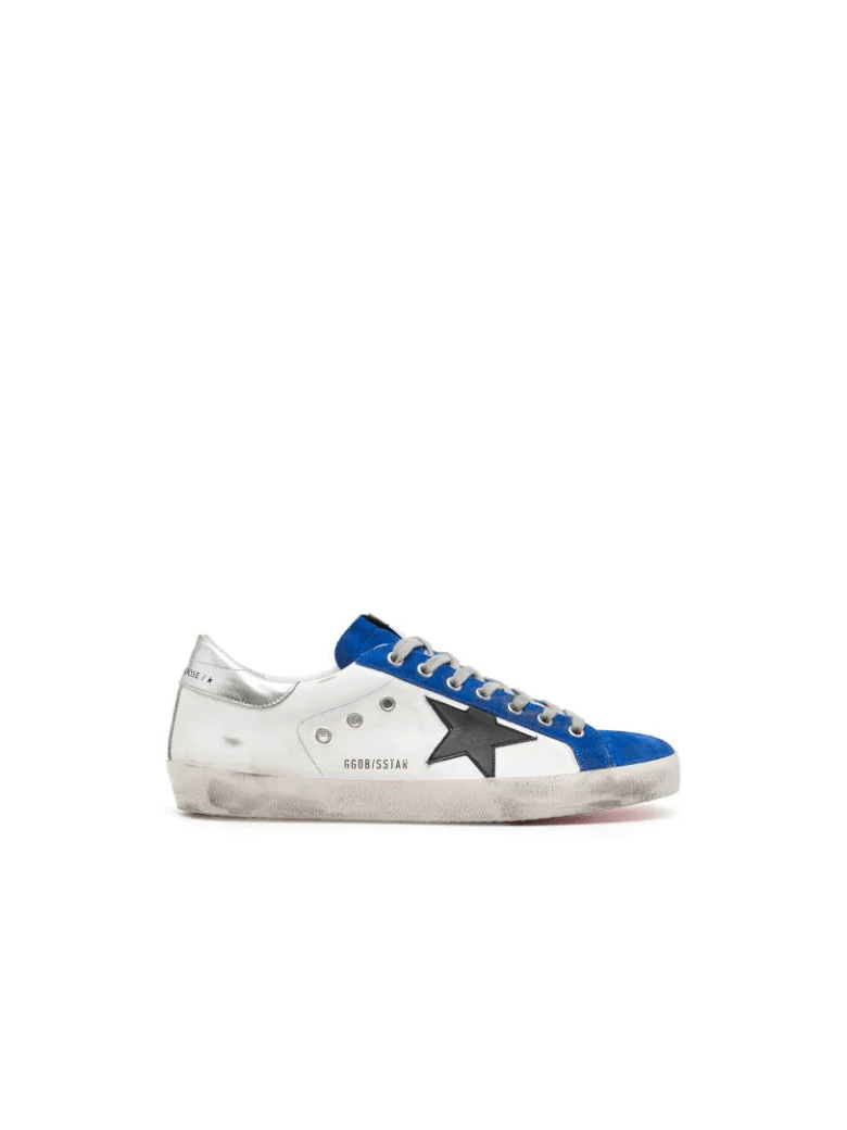 Golden Goose White And Blue Man Super-star Sneakers