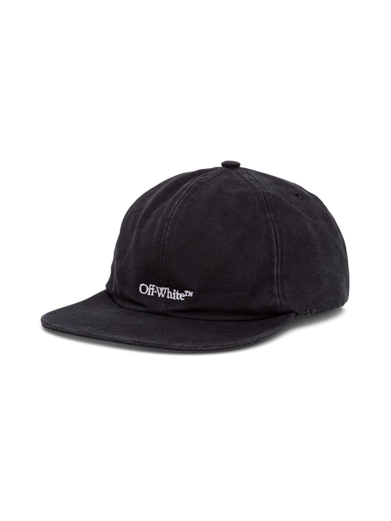 Off-White Cotton Hat With Logo Embroidery - Black