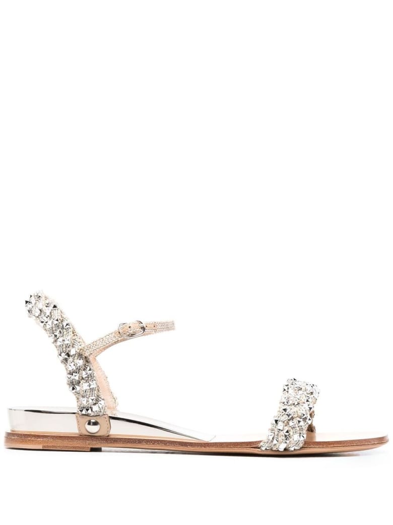 Casadei Sandals With Silver Studs - Metallic