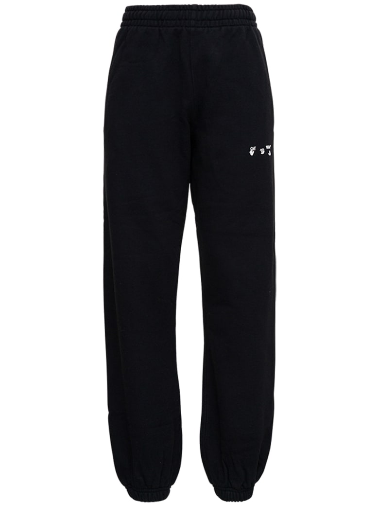 Off-White Black Cotton Jogger With Logo Print - Black