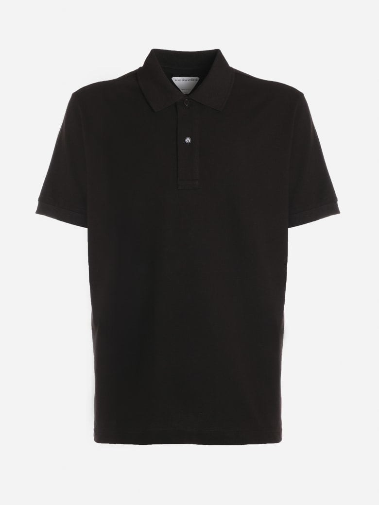 Bottega Veneta Short-sleeved Cotton Polo Shirt - Dark brown
