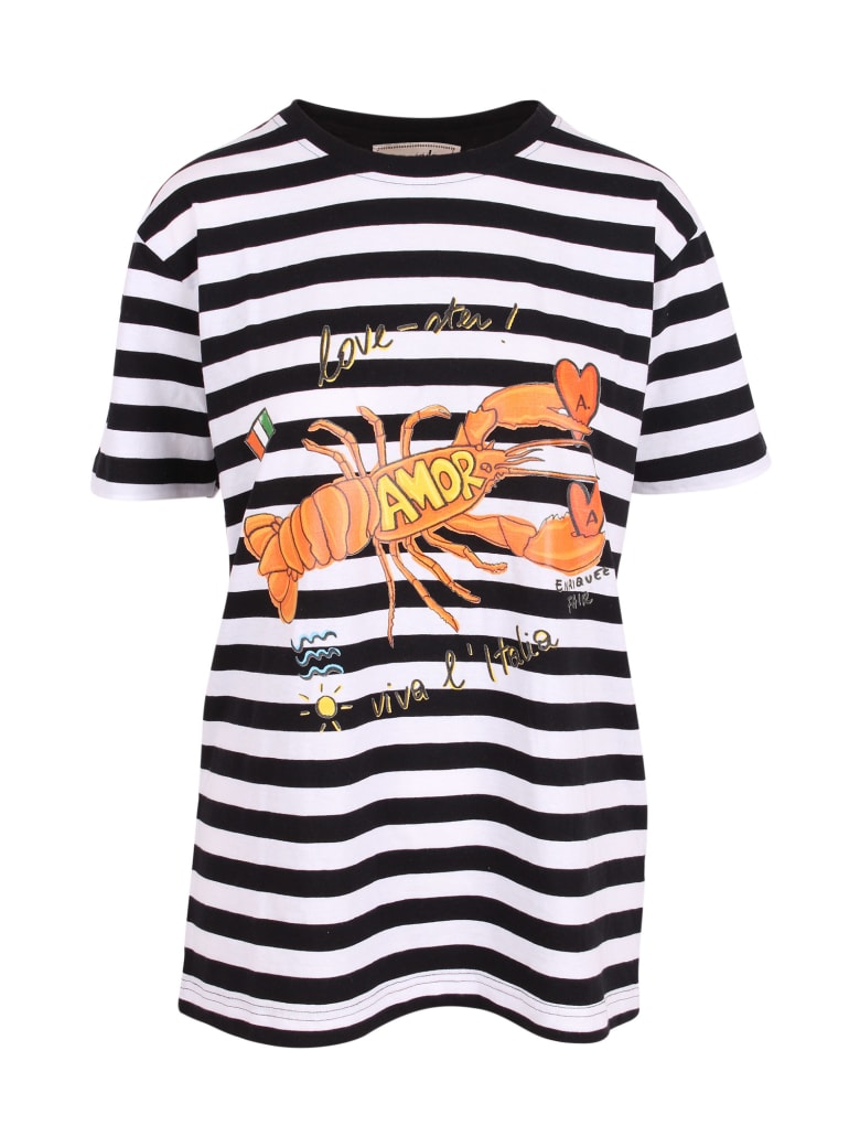 Alessandro Enriquez 'love-ster' Cotton T-shirt - Black Stripes