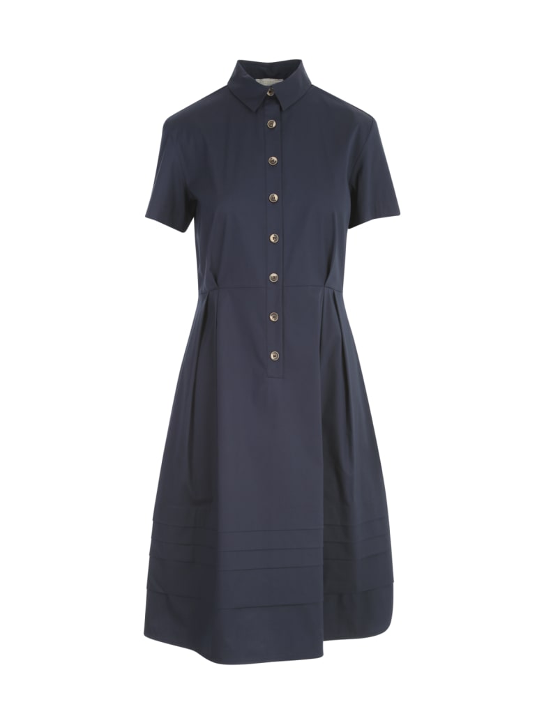 Antonelli Chemisier Dress W/flounce On Bottom (nb Prezzo) - Blue