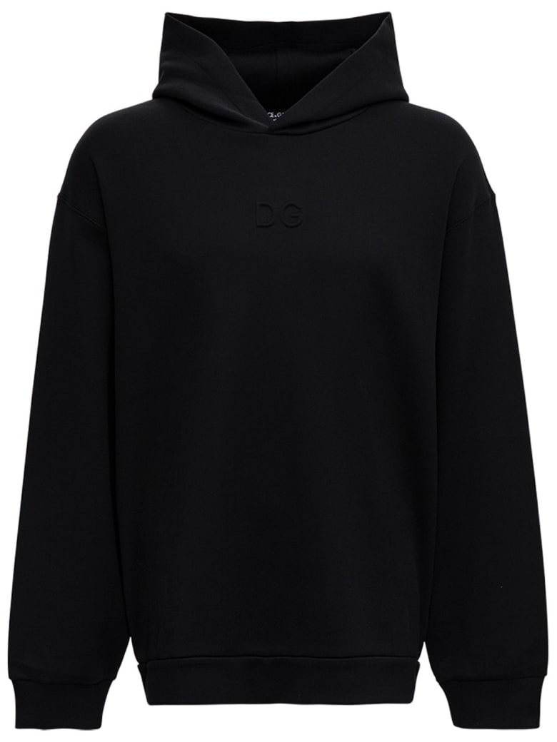Dolce & Gabbana Black Cotton Hoodie With Logo - Black