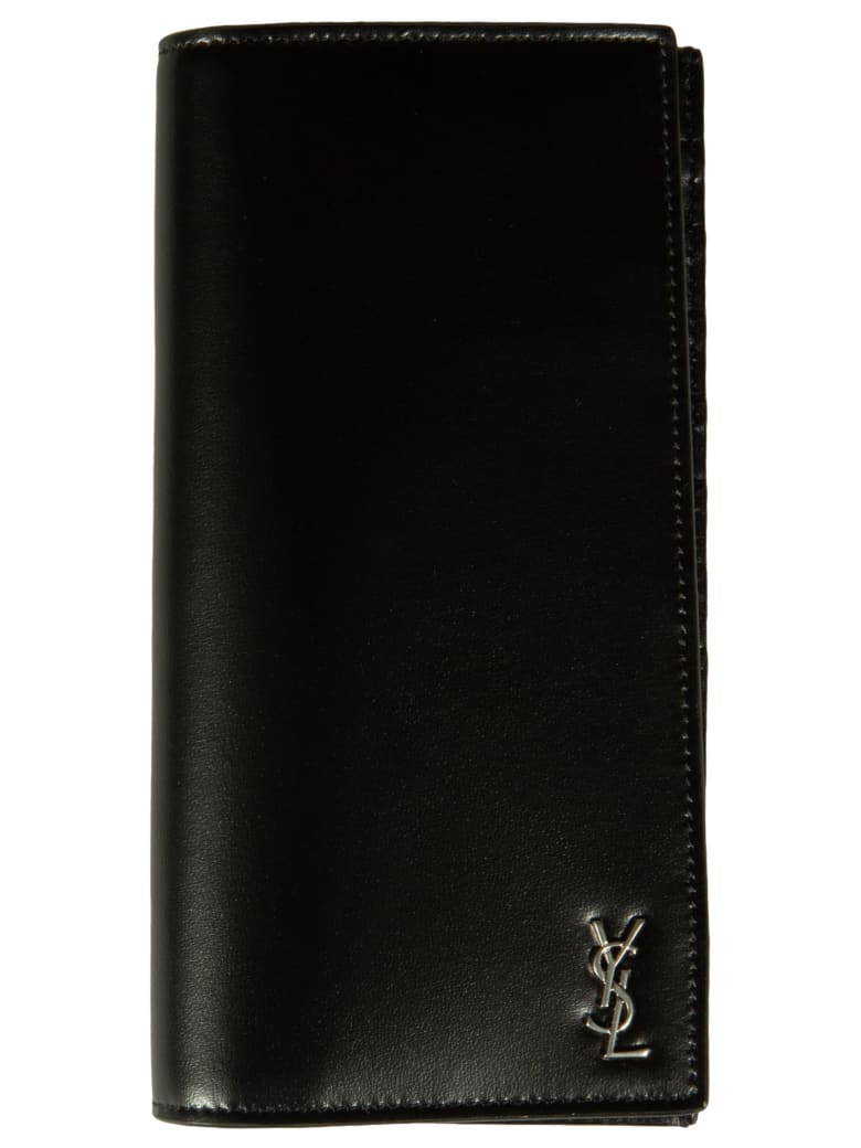 Saint Laurent Logo Plaque Long Wallet - Black