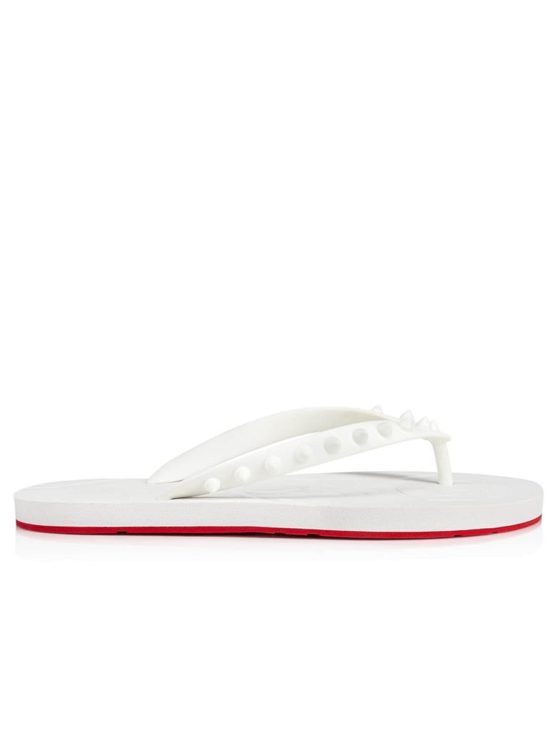 Christian Louboutin Rubber Loubi Flip - WHITE