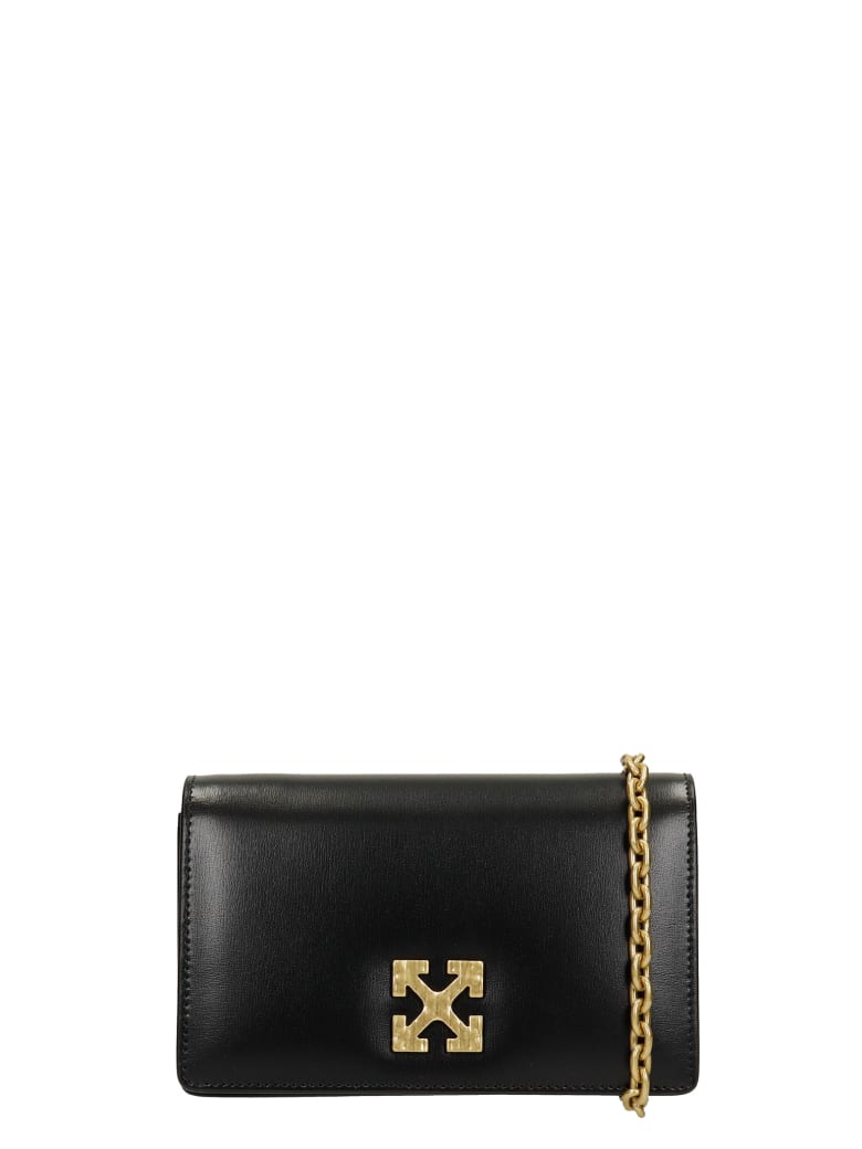 Off-White Shoulder Bag In Black Leather - black