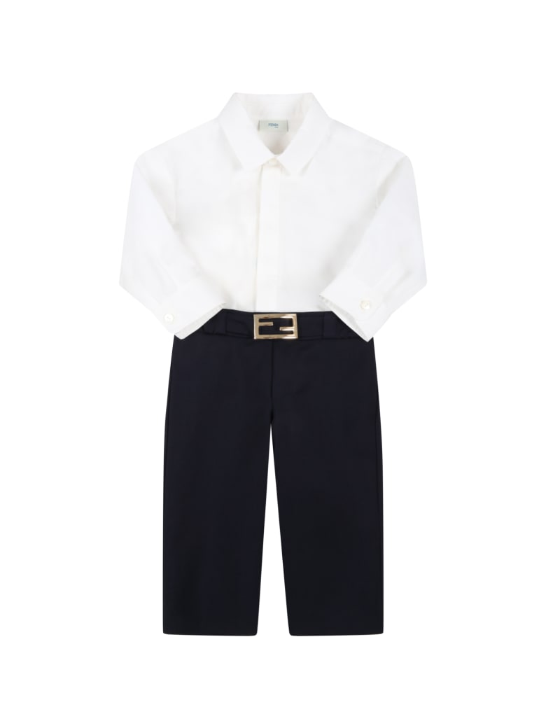 Fendi Multicolor Suit For Baby Boy With Logo - Multicolor