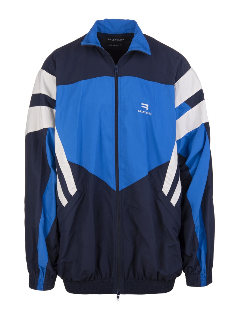 Balenciaga One Size Tracksuit Jacket In Blue, Light Blue And White ...
