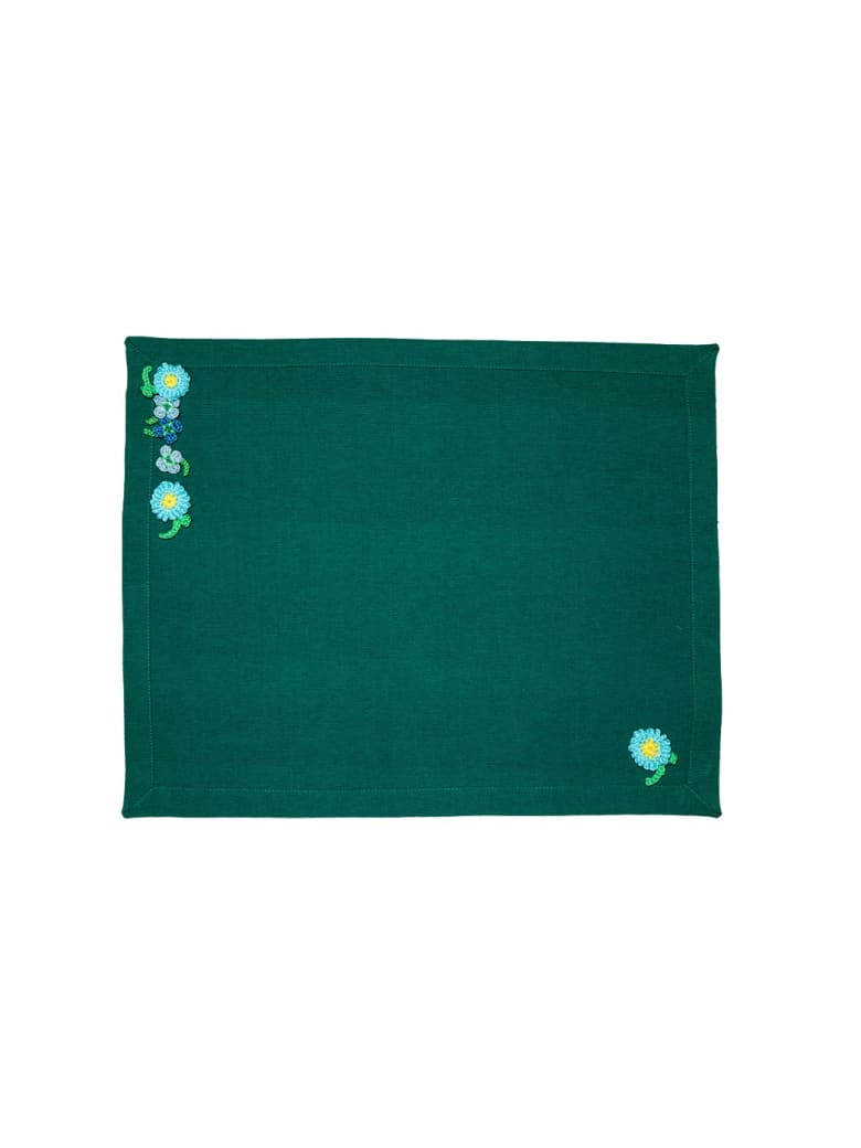 Le Botteghe su Gologone Placemats Crochet 35x45 Cm - Dark Green