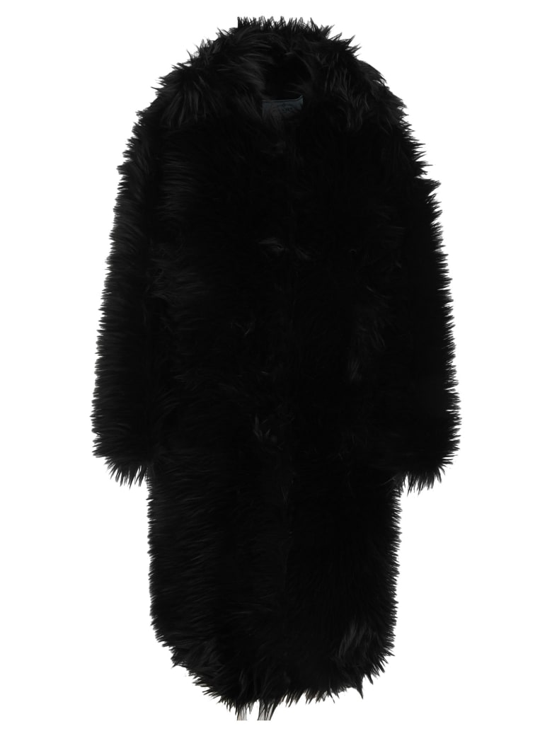 Prada Faux Fur Coat - BLACK