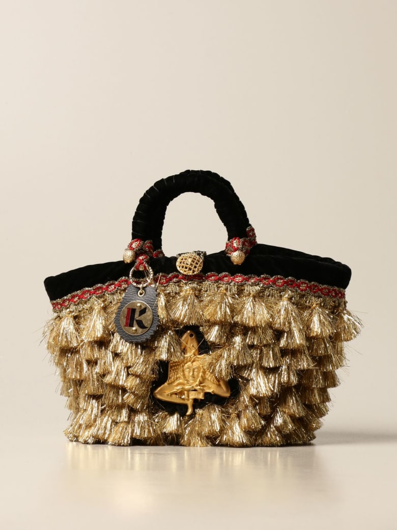 Sikuly Handbag Dalia Sikuly Coffa Bag With Lurex Multi Tassels - Multicolor