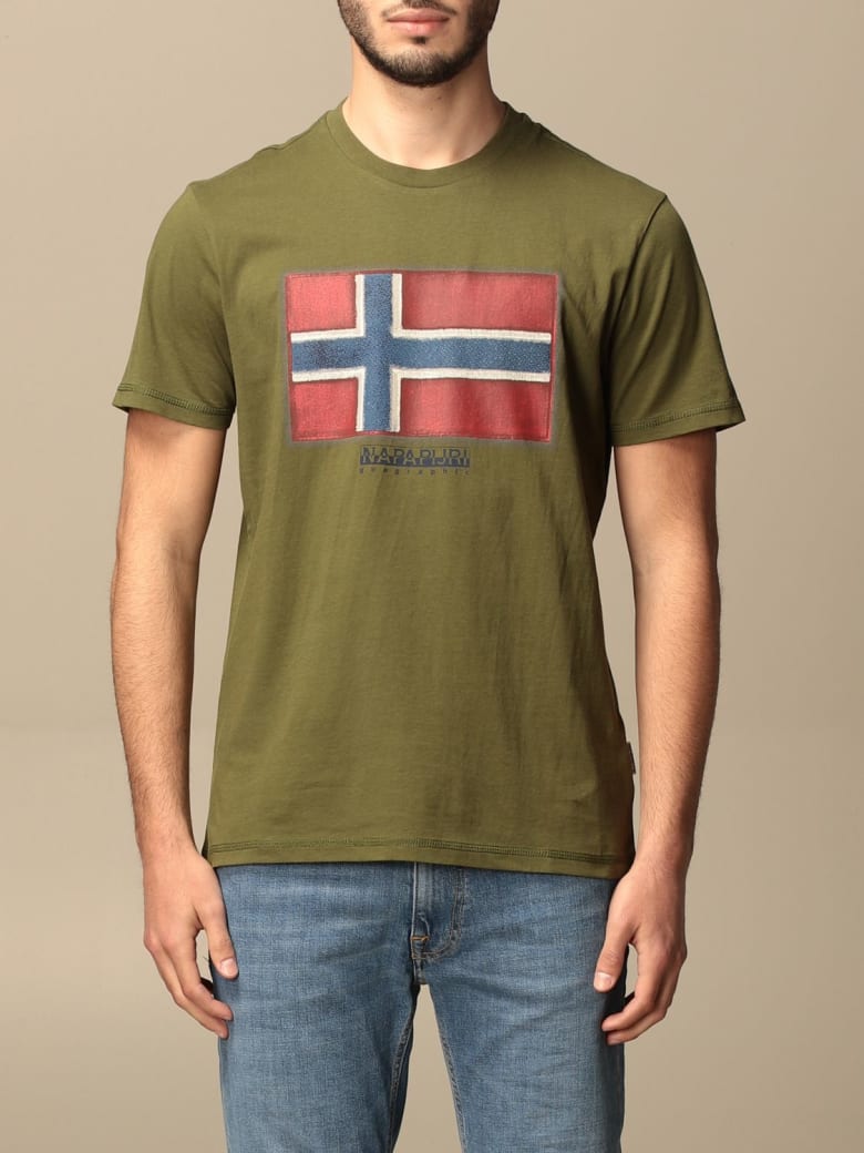 Napapijri T-shirt Sirol Napapijri T-shirt In Cotton With Print - Kaki
