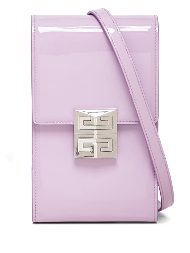 Givenchy Vertical 4g Crossbody Bag In Lilac Patent Leather - Violet