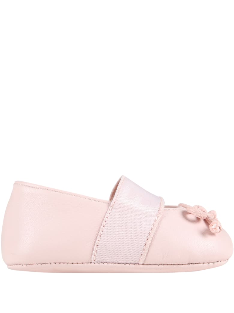 Fendi Pink Ballerinas Flats For Baby Girl - Pink