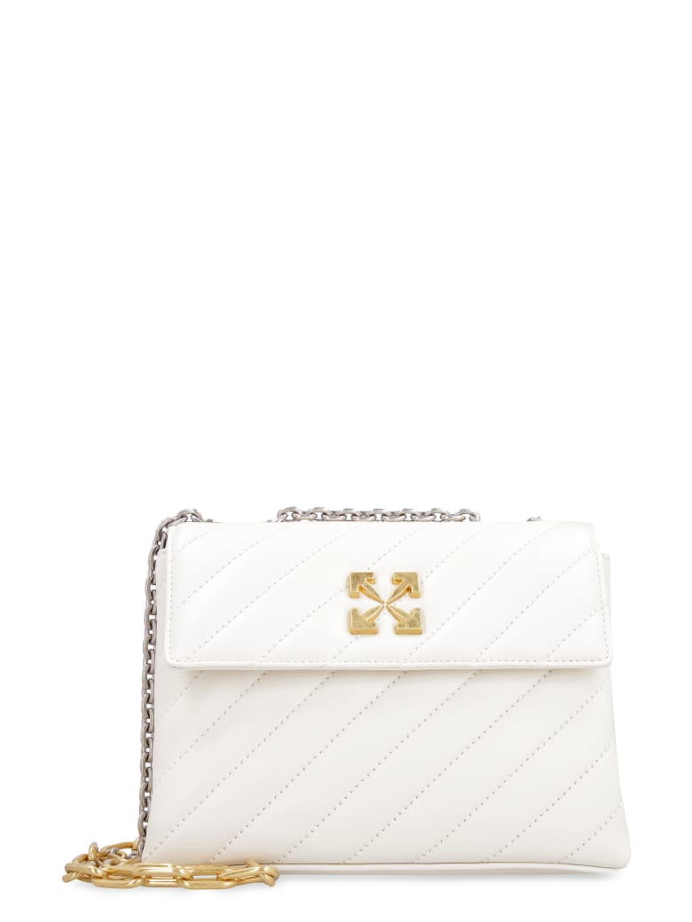 Off-White Jackhammer 24 Leather Shoulder Bag - Beige