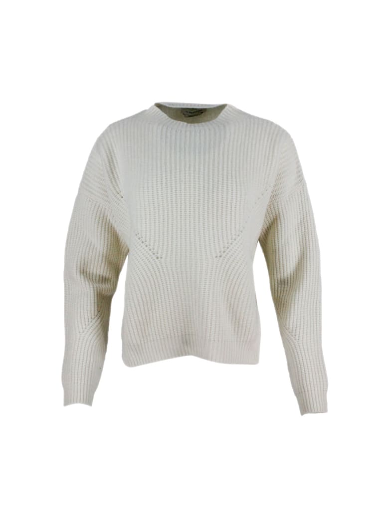 turtleneck sweater with side slits