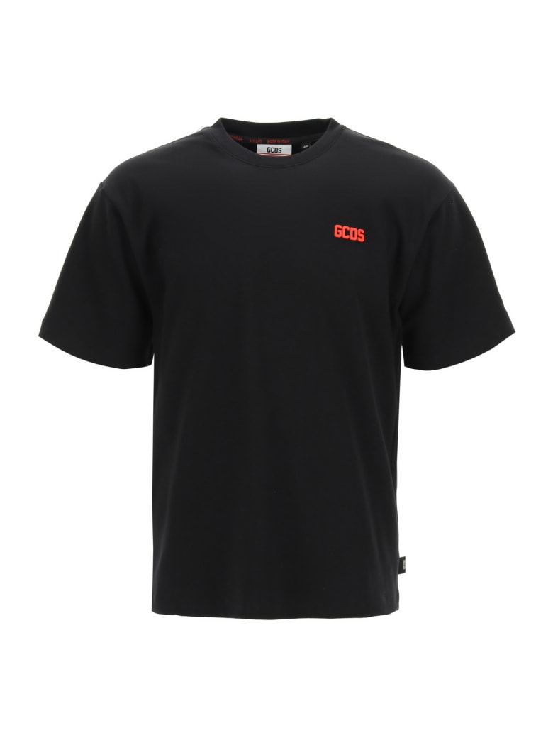 GCDS T-shirt With Rubberized Micro Logo - Nero