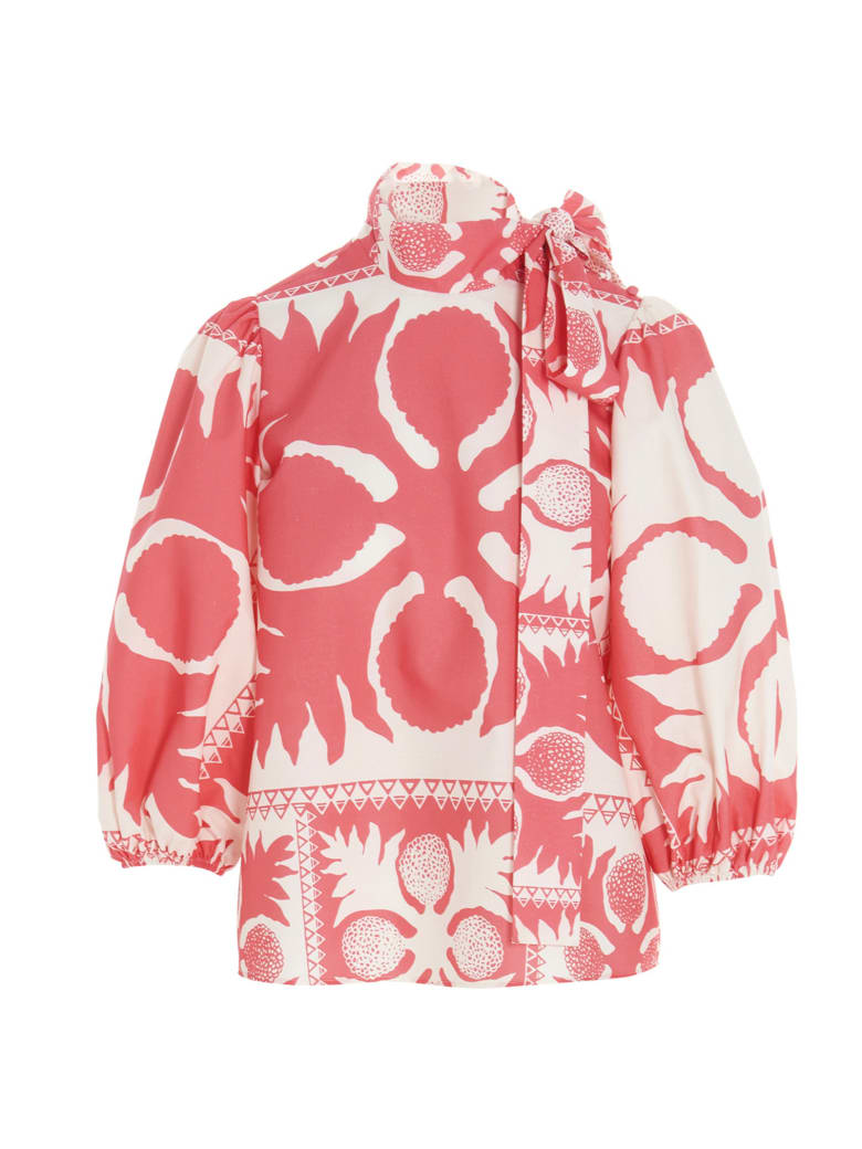 RED Valentino 'flower Damier' Blouse - Pink