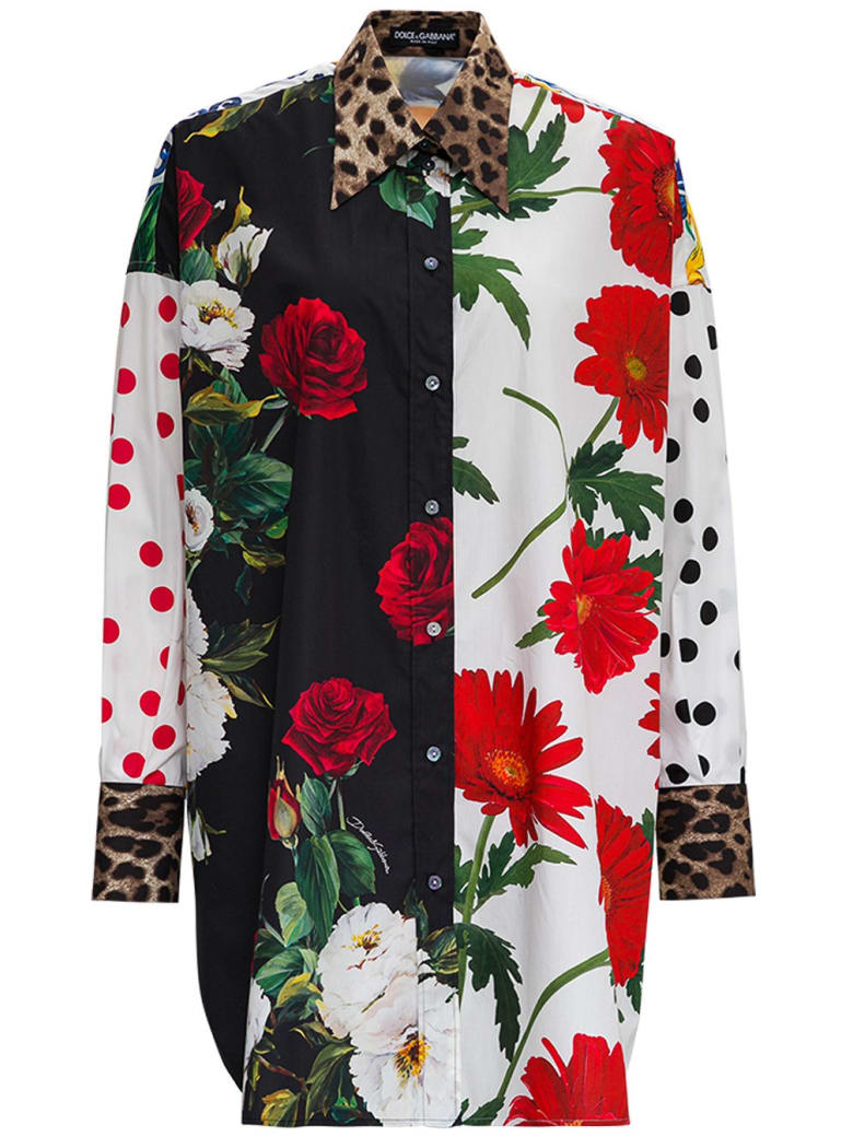 Dolce & Gabbana Oversize Cotton Poplin Shirt - Multicolor