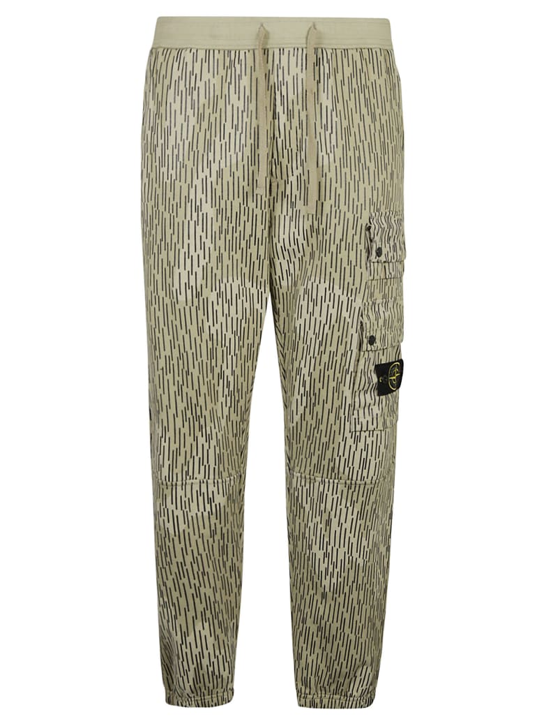 Stone Island Logo Pocket Cargo Trousers - Ecru