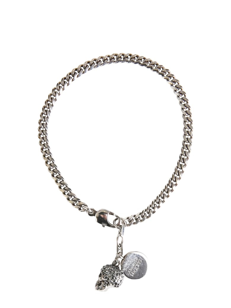 Alexander McQueen Pavè Skull Bracelet - ARGENTO