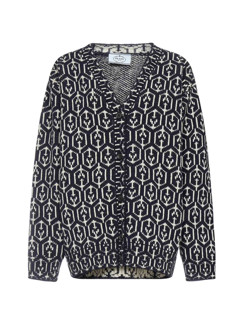 Prada Cardigan - Blue and WHITE