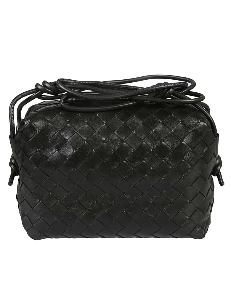 Bottega Veneta Mini Weave Shoulder Bag - Black/Gold
