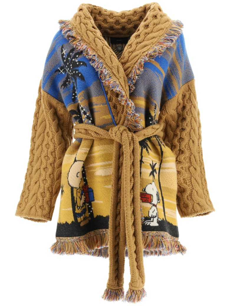 Alanui Icon Jacquard Snoopy Palms Cardigan - Multicolor