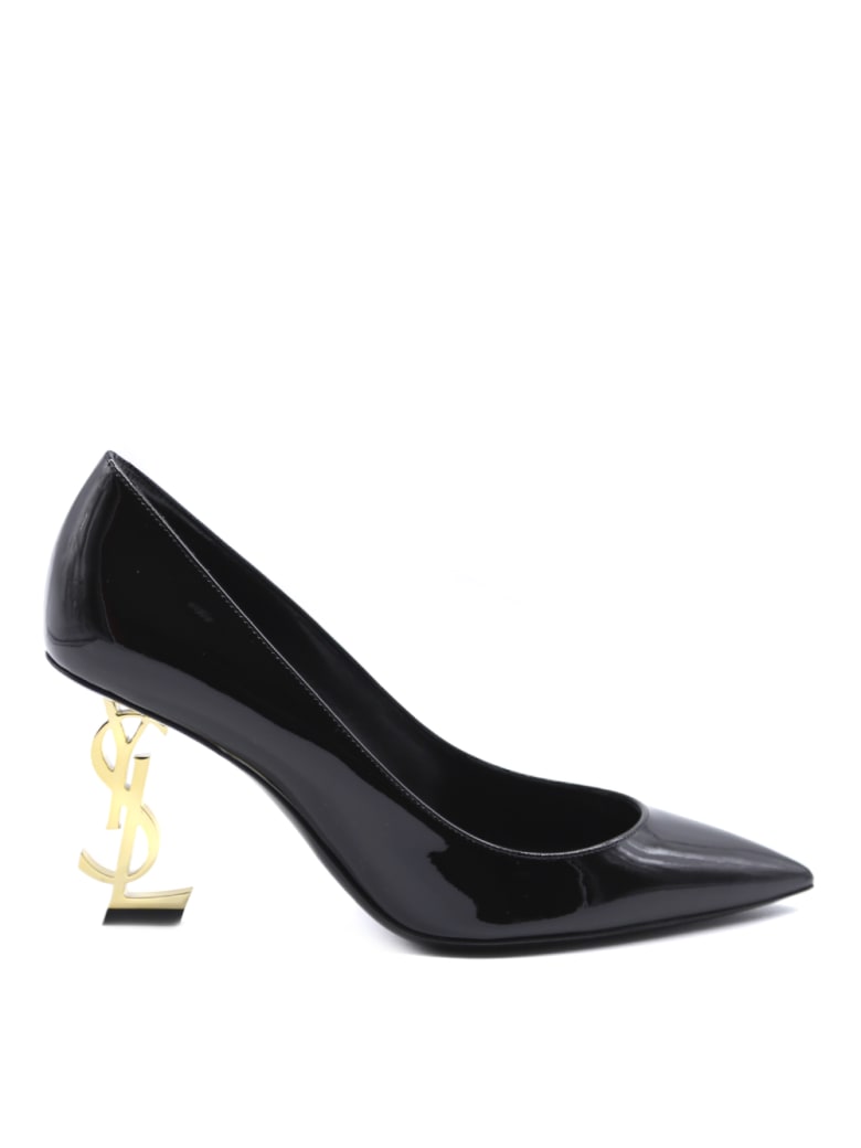 Saint Laurent Opyum Décolleté In Patent Leather With Monogram Detail - Black