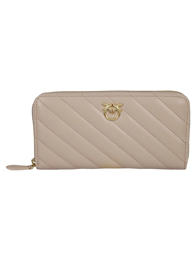 Pinko Ryder V-quilt Zip-around Wallet - Face Powder