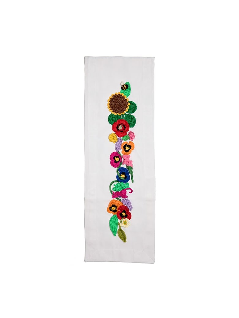 Le Botteghe su Gologone Runner Crochet 130x50 Cm - White