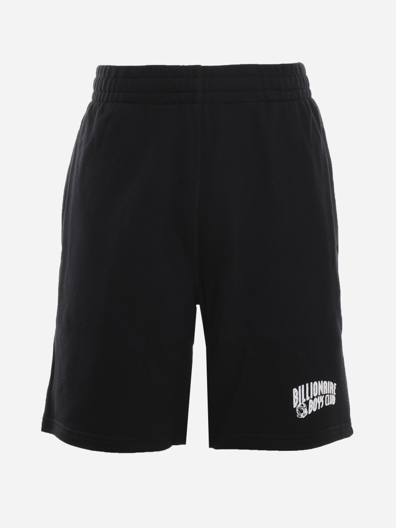 Billionaire Cotton Shorts With Logo Patch - BLACK