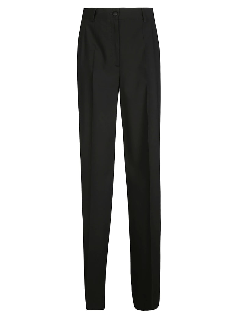 Dolce & Gabbana Regular Fit Plain Trousers - Nero