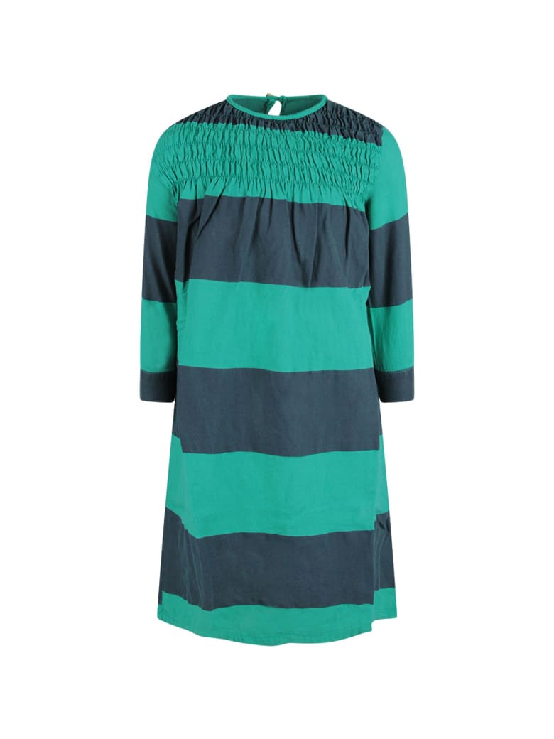 Bobo Choses Green Striped Girl Dress - Green