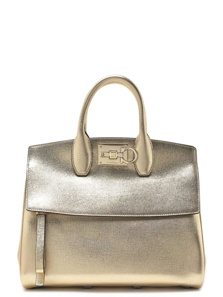 ferragamo gold bag