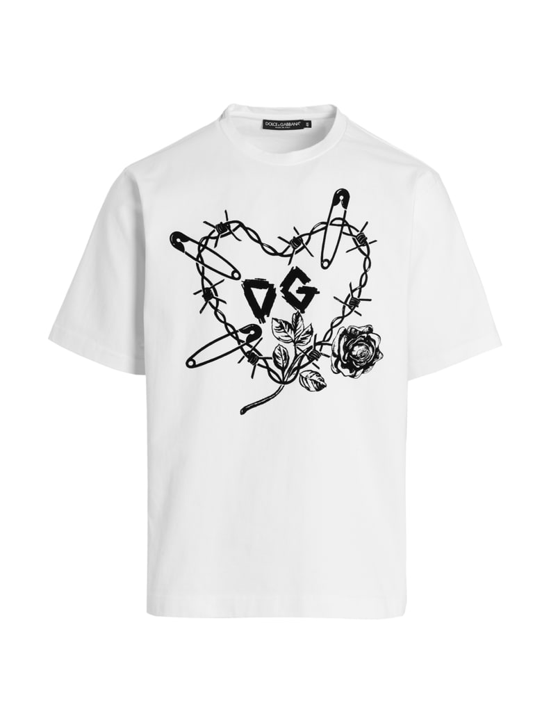 Dolce & Gabbana 'dg Cuore Spinoso' T-shirt - Black&White