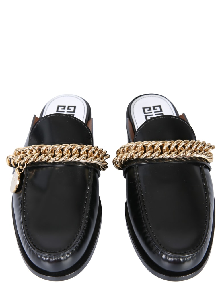 Givenchy Slipper Moccasins With Chain And Logo | italist