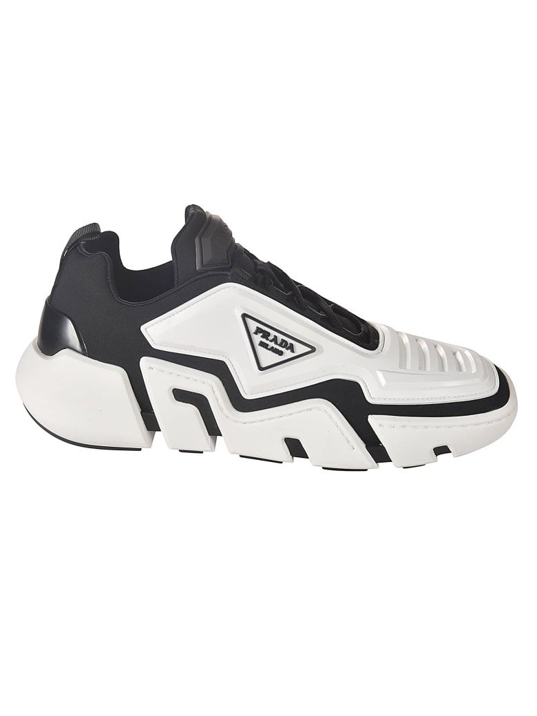 Prada Tecno Stretch Sneakers - Black/White