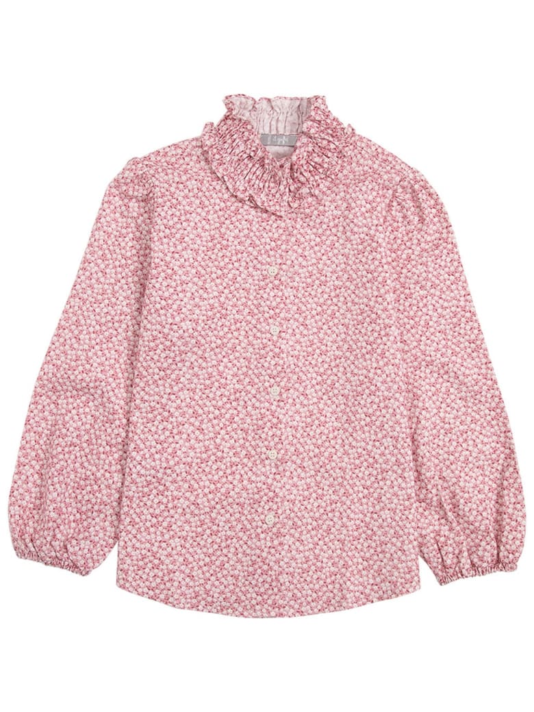 Il Gufo Organic Cotton Floral Shirt - Pink