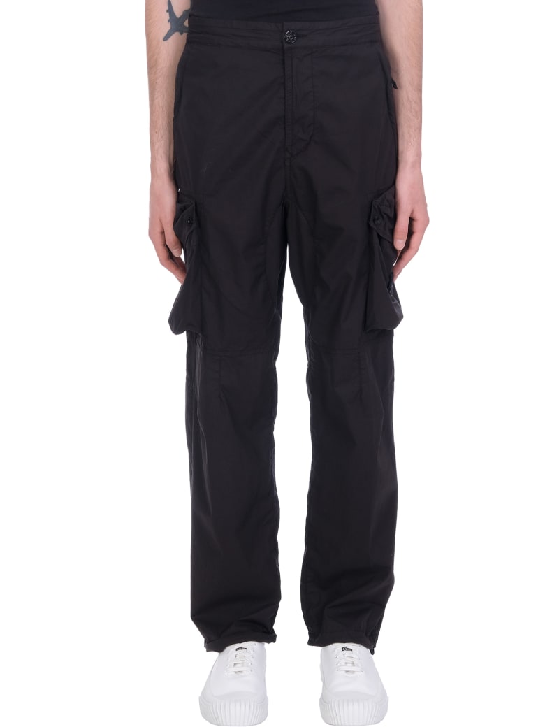 Stone Island Pants In Black Cotton - black