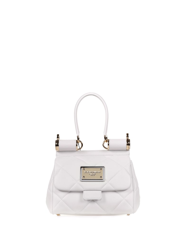 Dolce & Gabbana White Leather Handbag - BIANCO OTTICO